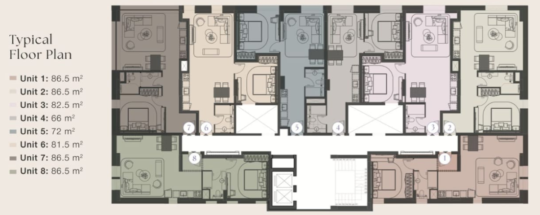 Floor plan for apartment at Business Suites New Cairo