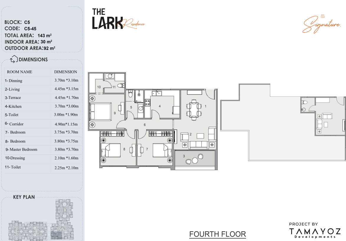 Floor plan for penthouse at The Lark Residence