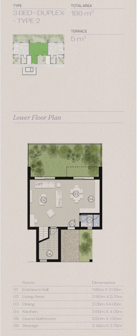 Floor plan for chalet at Silvertown Silversands