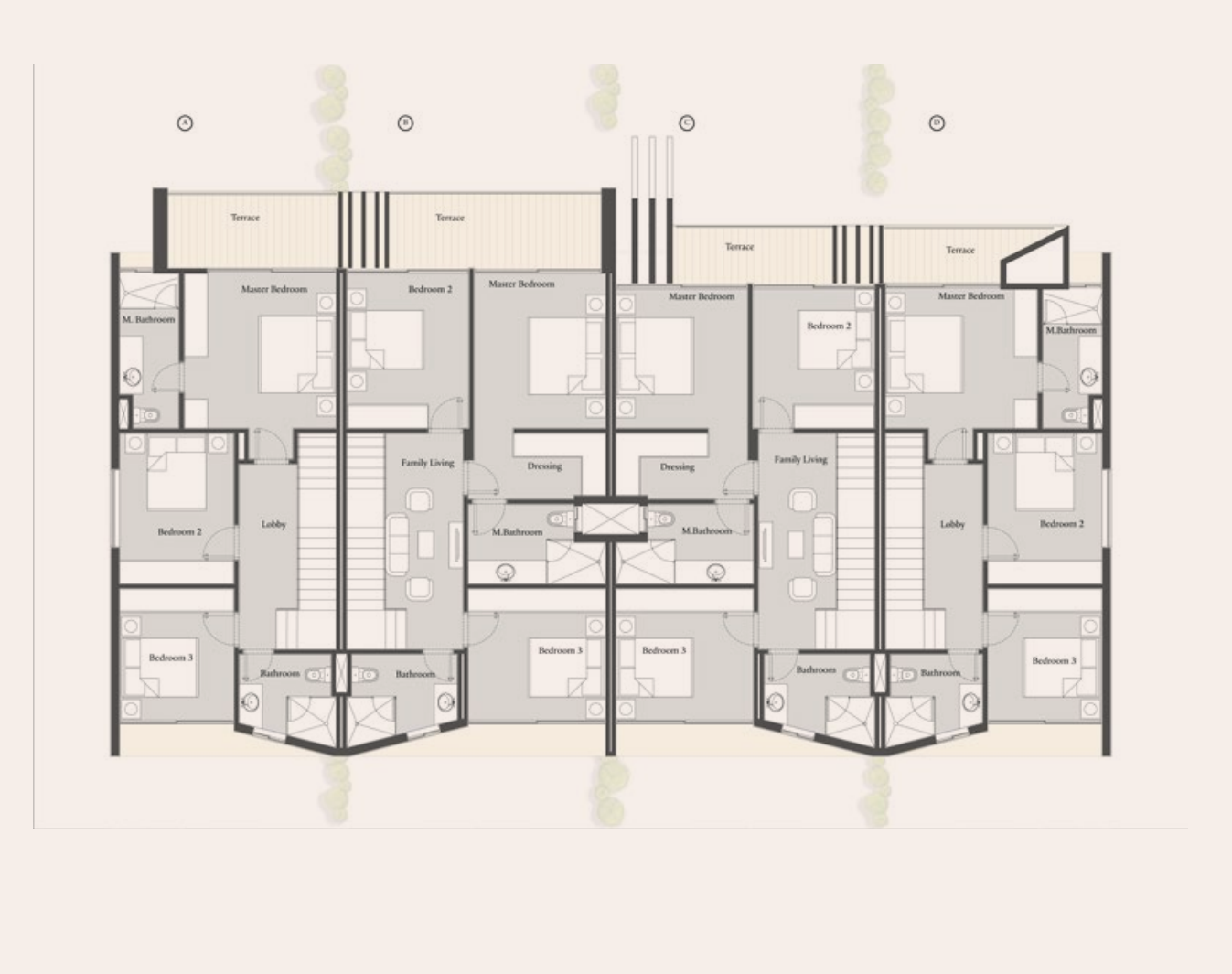 Floor plan for townhouse at Carnelia