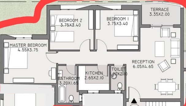 Floor plan for apartment at Taj City