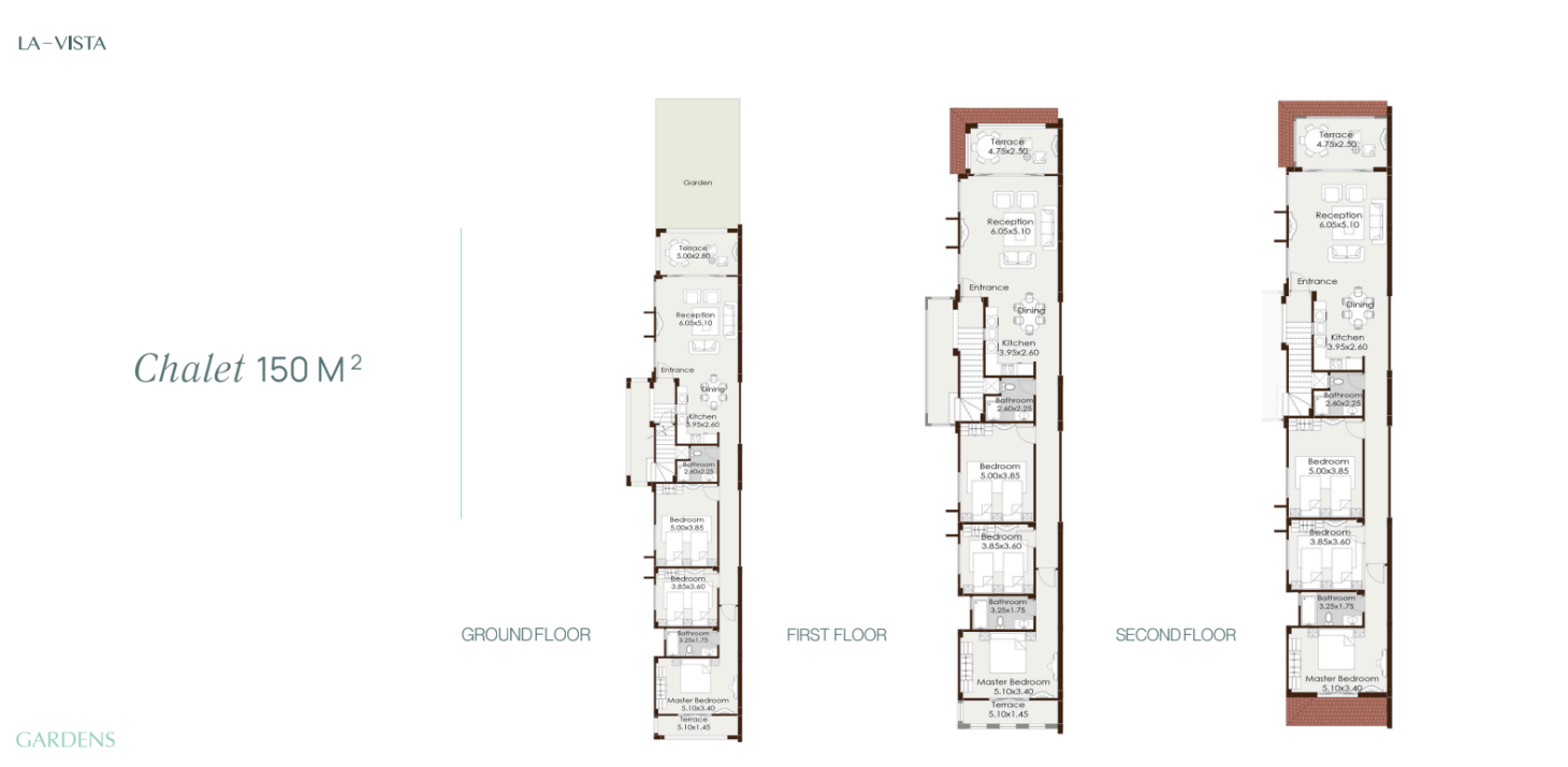 Floor plan for chalet at La Vista Gardens