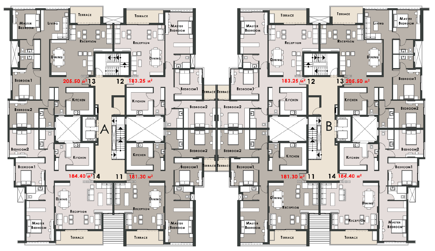 Floor plan for  at Modon Mega Towers