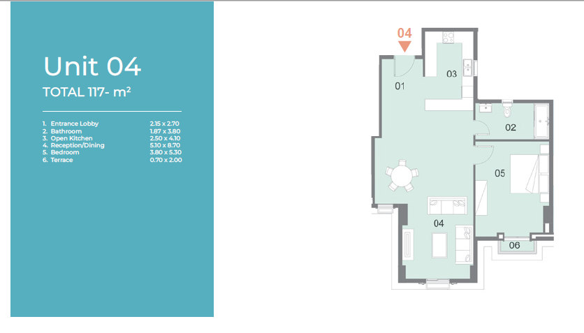 Floor plan for apartment at Il Latini City Edge