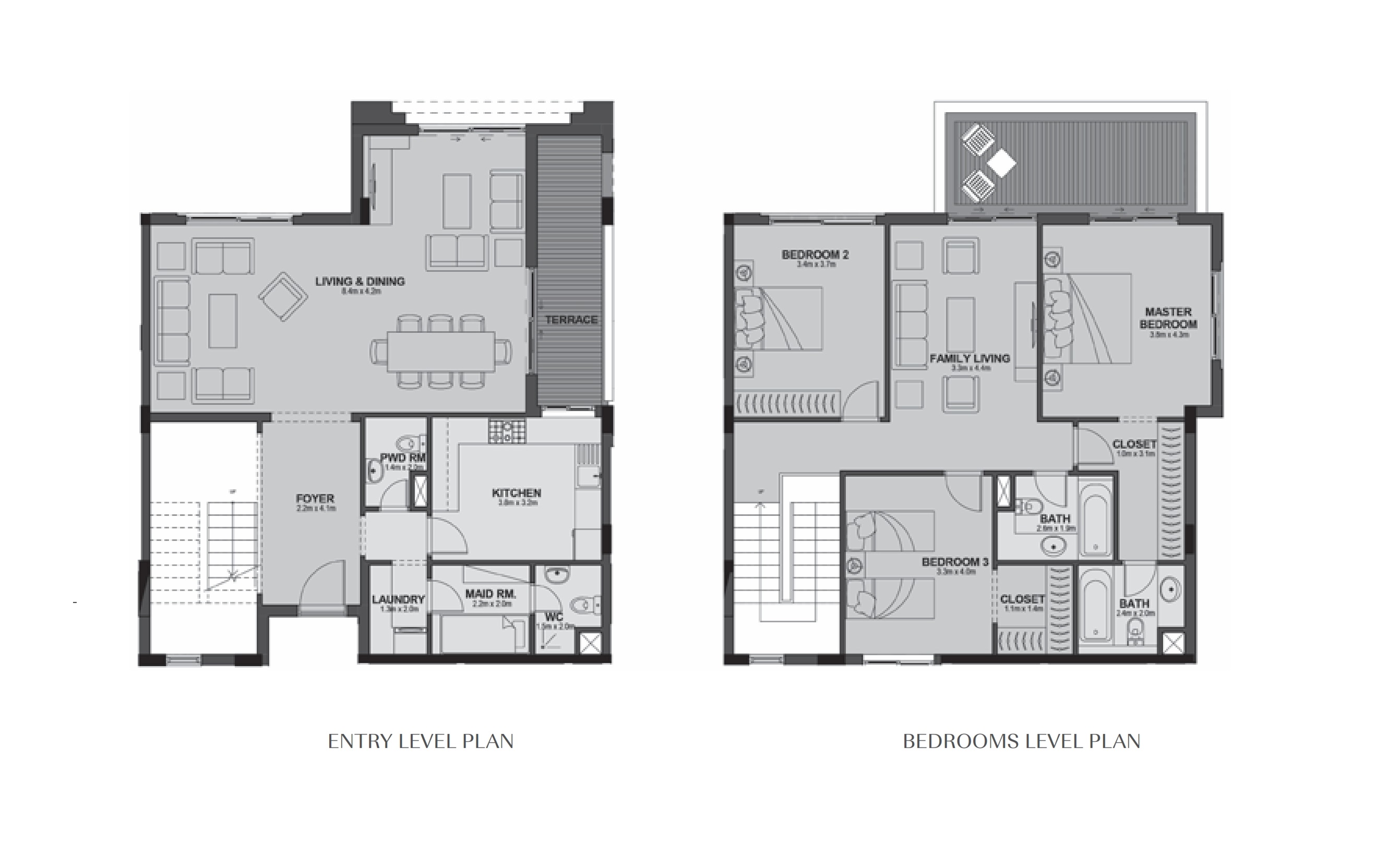 Floor plan for duplex at Uptown Cairo