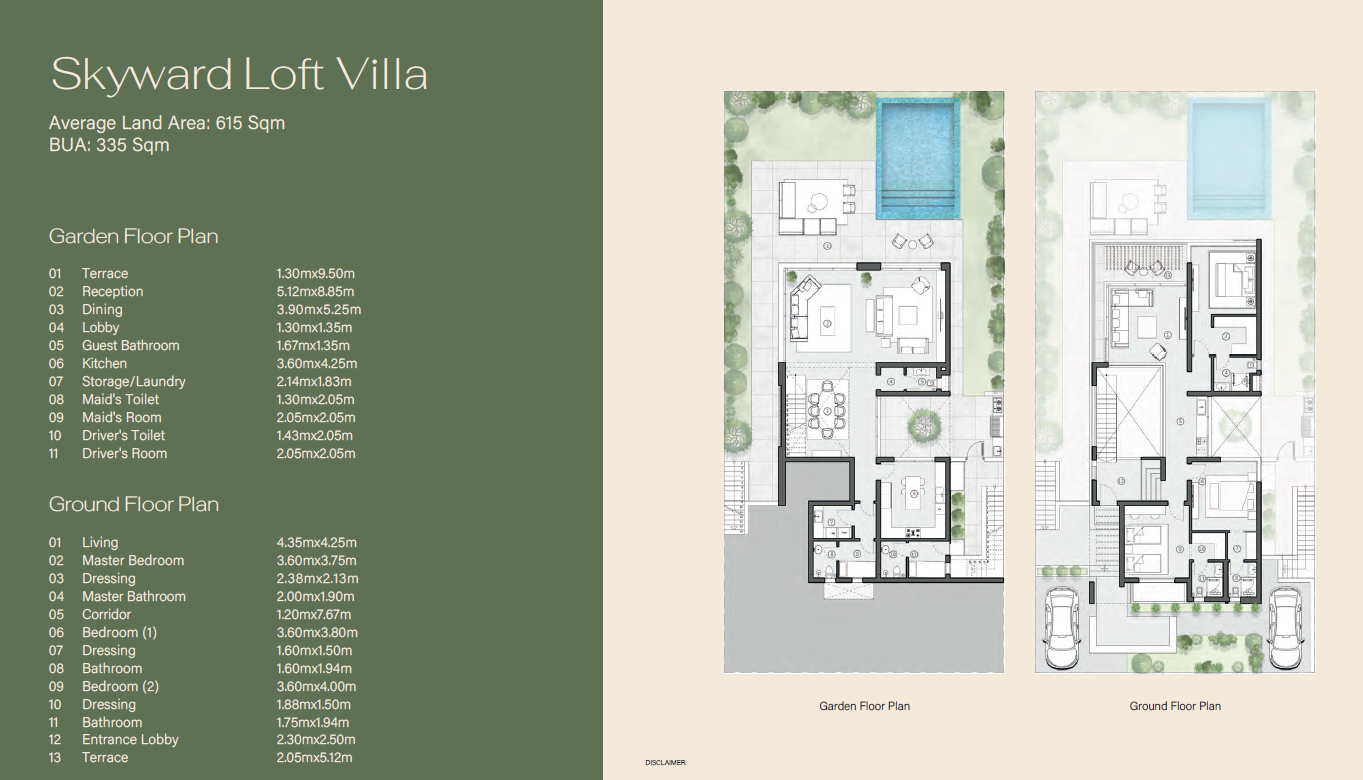 Floor plan for villa at Swan Lake West