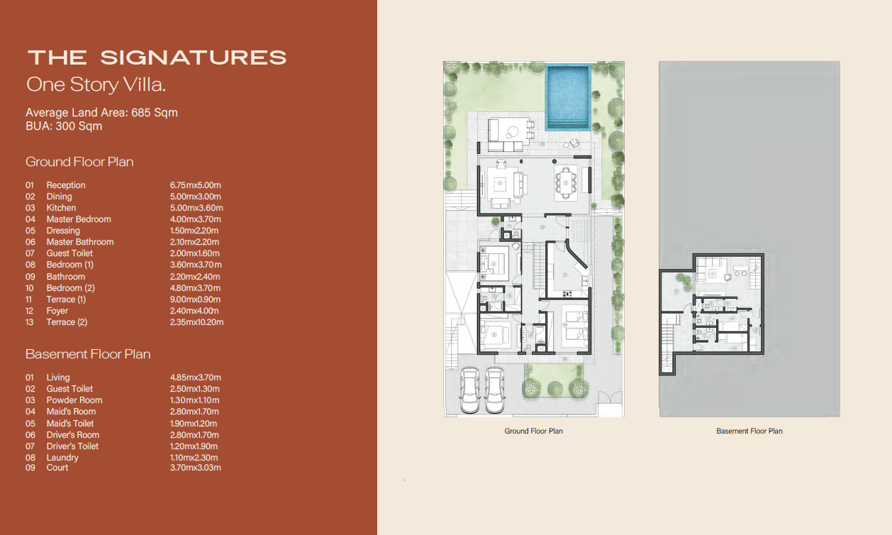Floor plan for villa at Swan Lake West