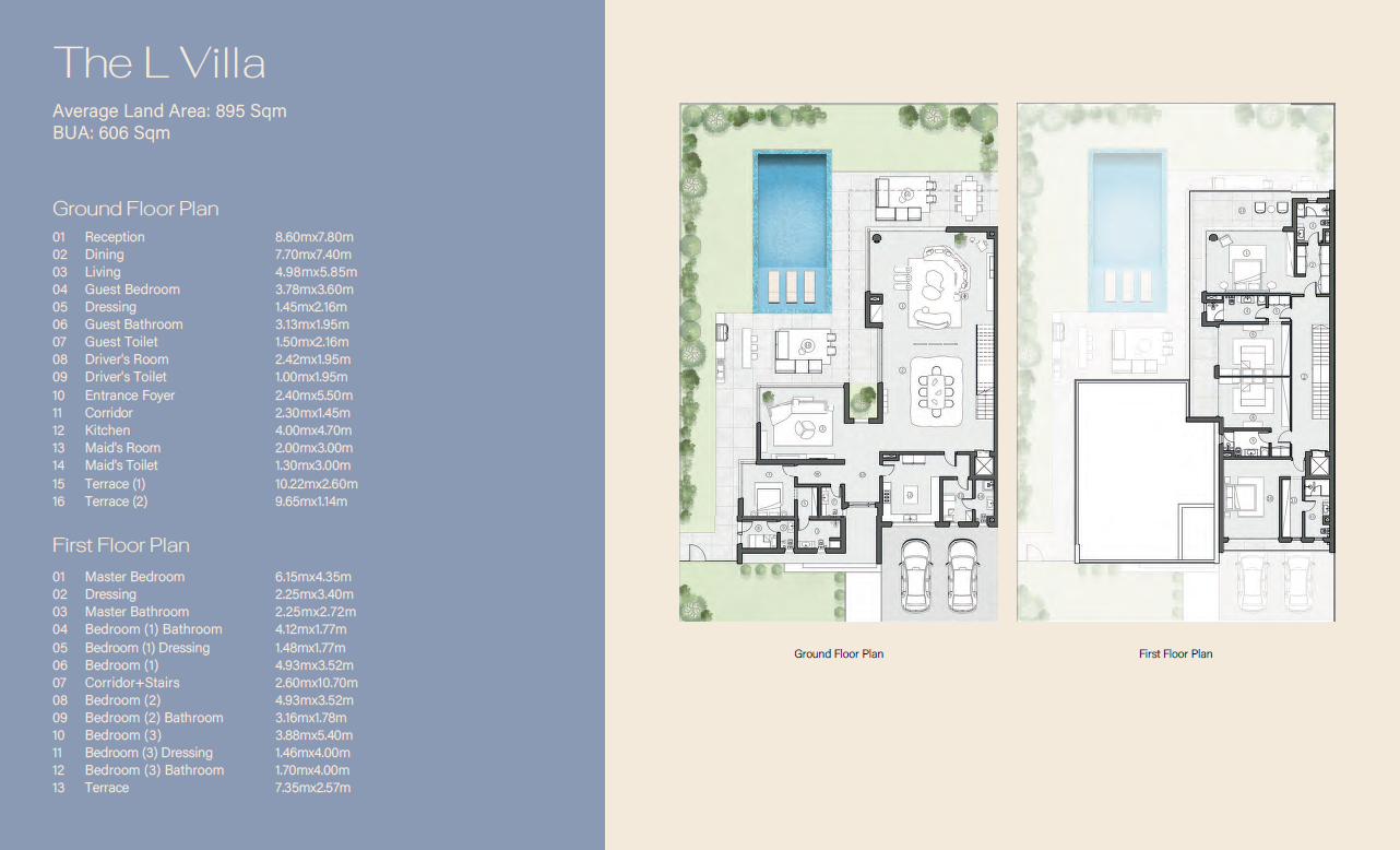 Floor plan for villa at Swan Lake West