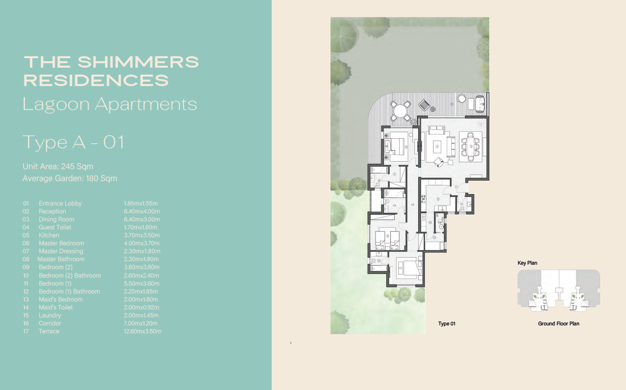 Floor plan for apartment at Swan Lake West