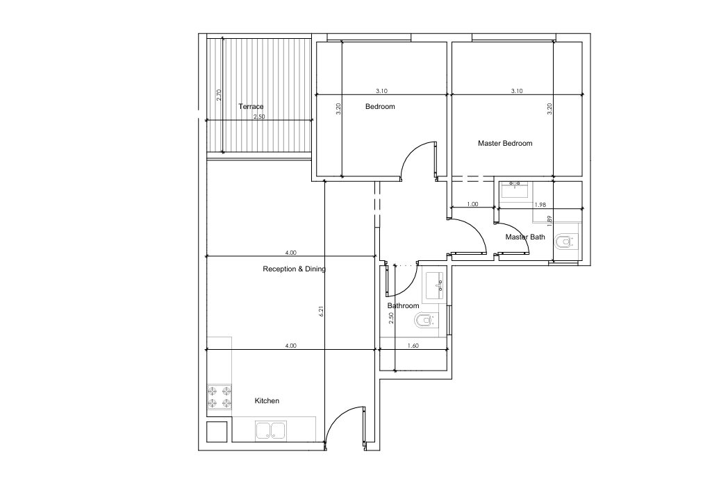 Floor plan for chalet at Cali Coast Ras El Hekma