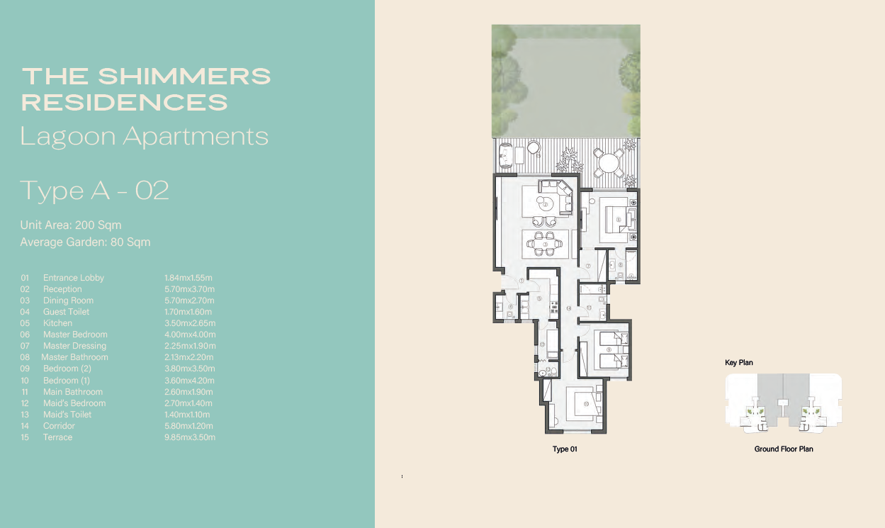 Floor plan for apartment at Swan Lake West