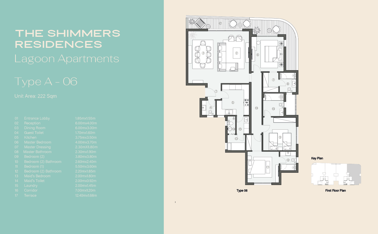 Floor plan for apartment at Swan Lake West