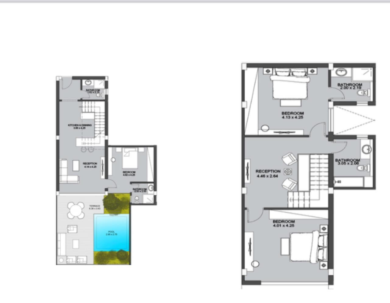 Floor plan for duplex at Direction White