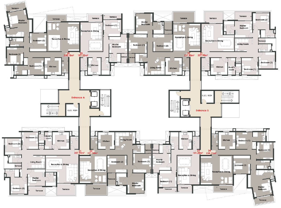 Floor plan for apartment at Blue Views Residences Mivida