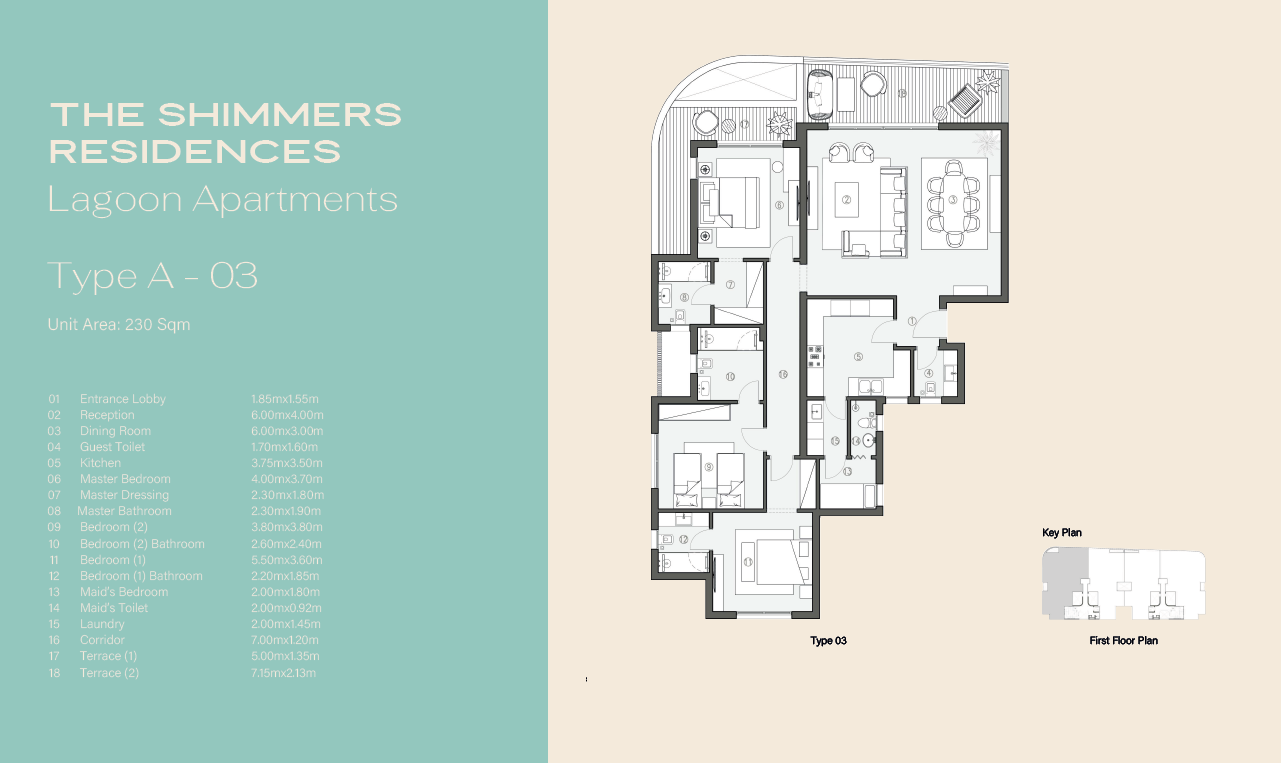 Floor plan for apartment at Swan Lake West