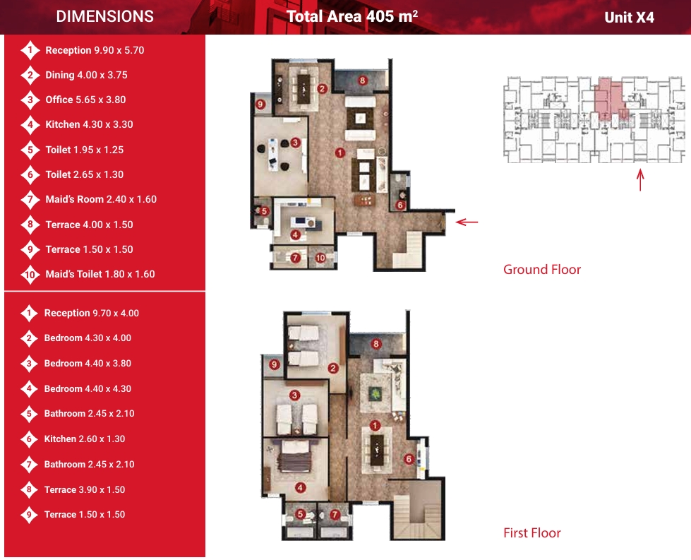 Floor plan for duplex at Capital Heights 1