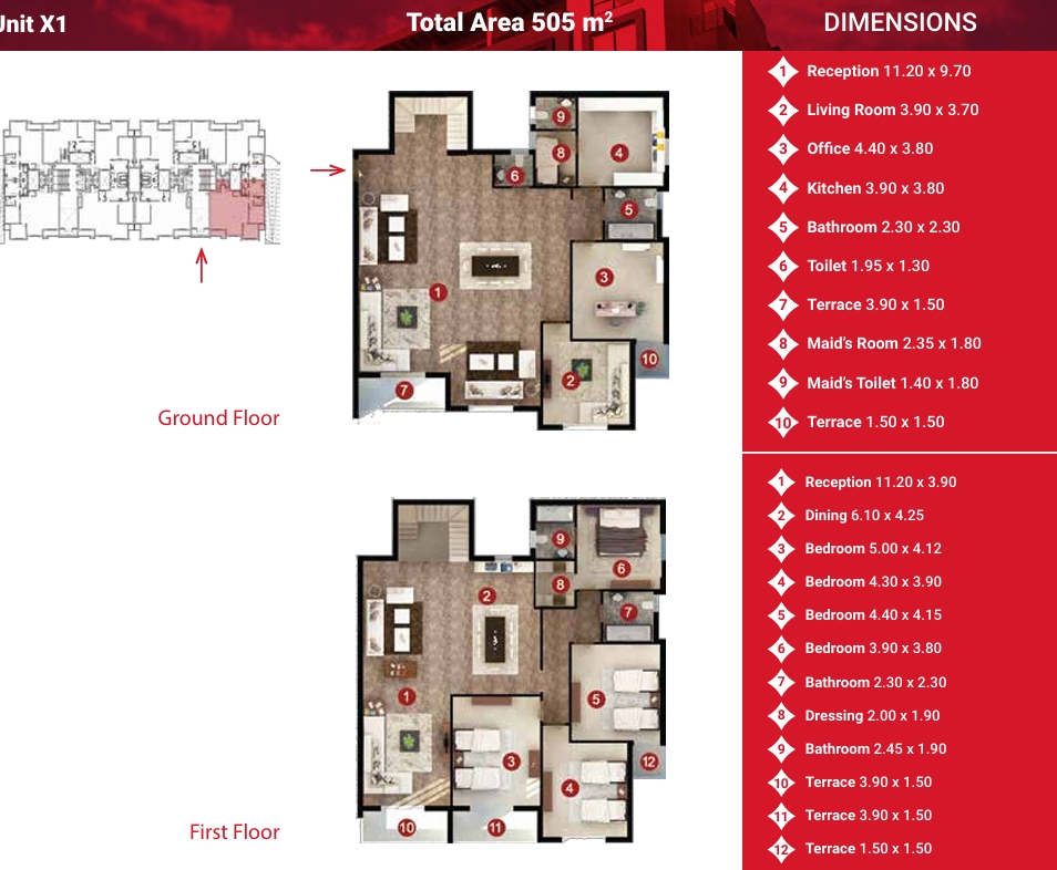 Floor plan for duplex at Capital Heights 1