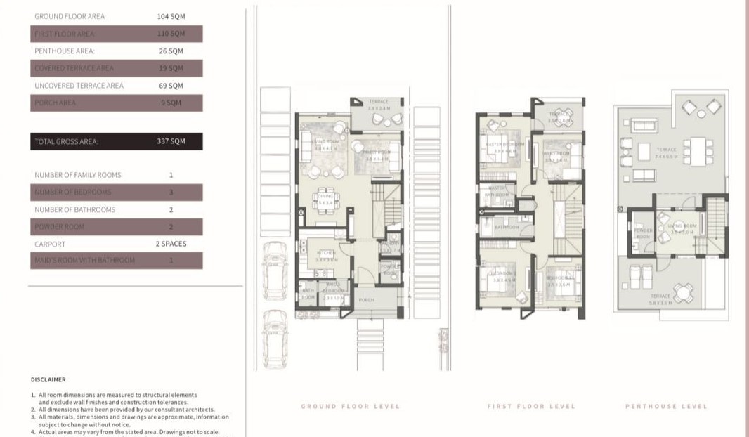 Floor plan for villa at Cairo Gate