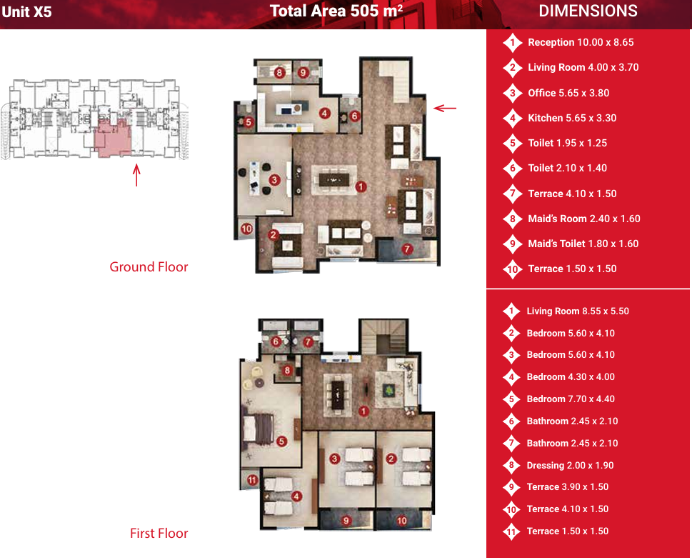 Floor plan for duplex at Capital Heights 1