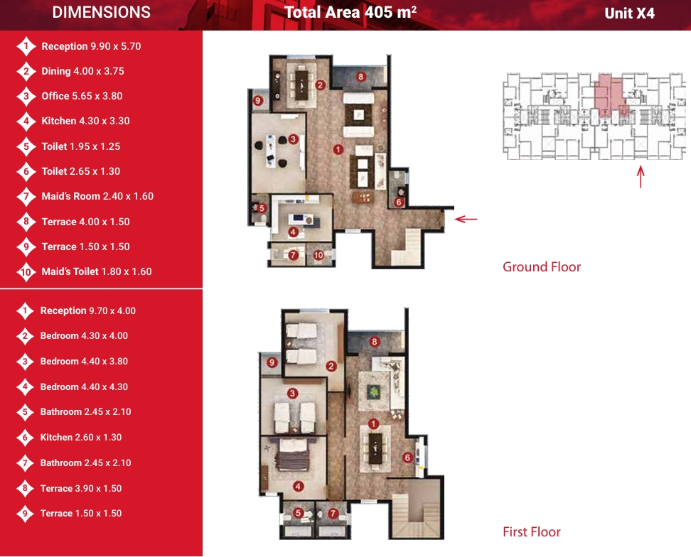 Floor plan for duplex at Capital Heights 1