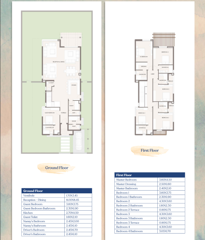 Floor plan for villa at Hacienda West