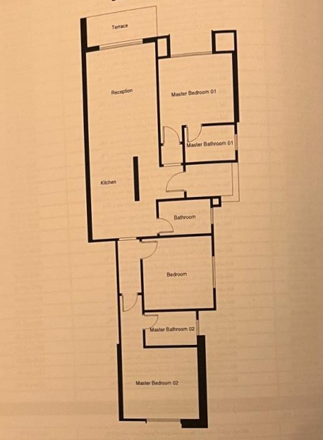 Floor plan for chalet at Telal Sokhna