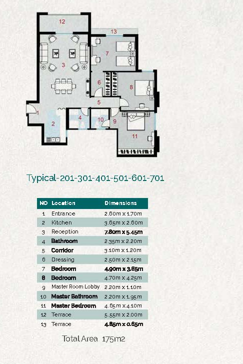Floor plan for apartment at La Verde New Capital