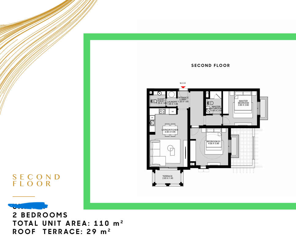 Floor plan for apartment at Ancient Sands Golf Resort