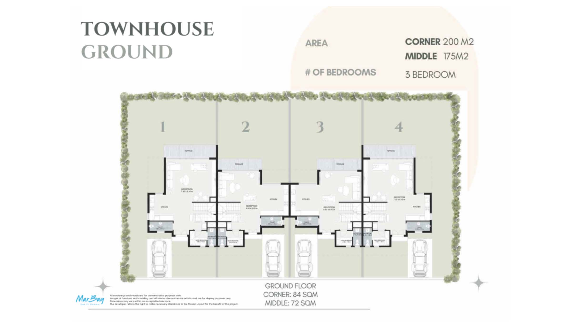 Floor plan for townhouse at Mar Bay - Ras El Hekma