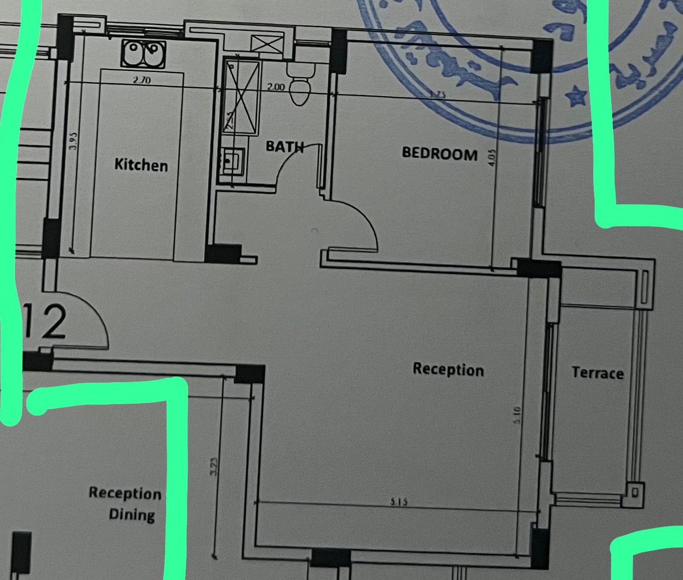 Floor plan for apartment at Palm Parks