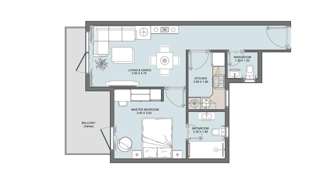 Floor plan for apartment at Montenapoleone