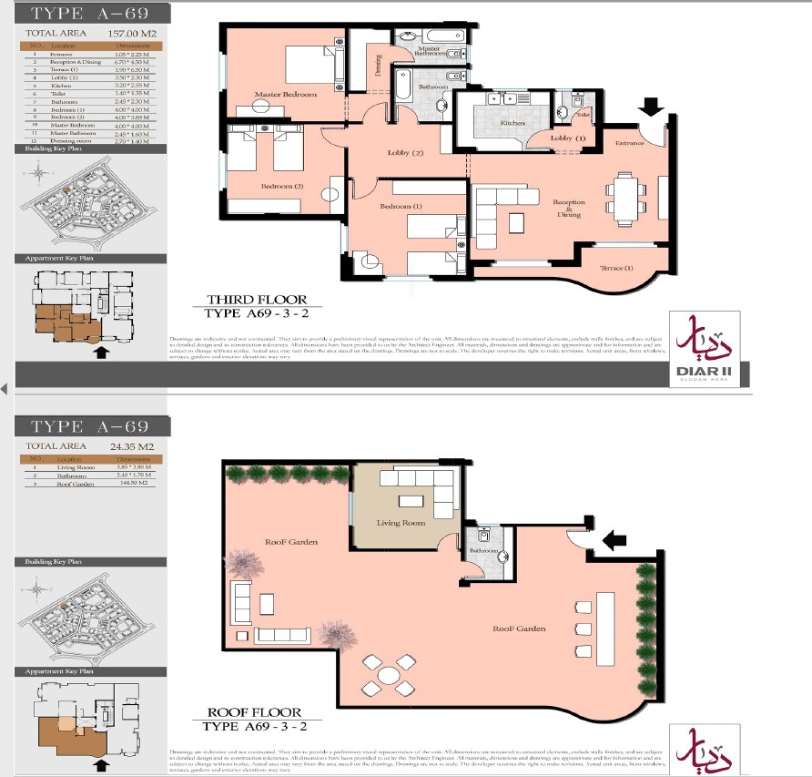 Floor plan for penthouse at Diar II