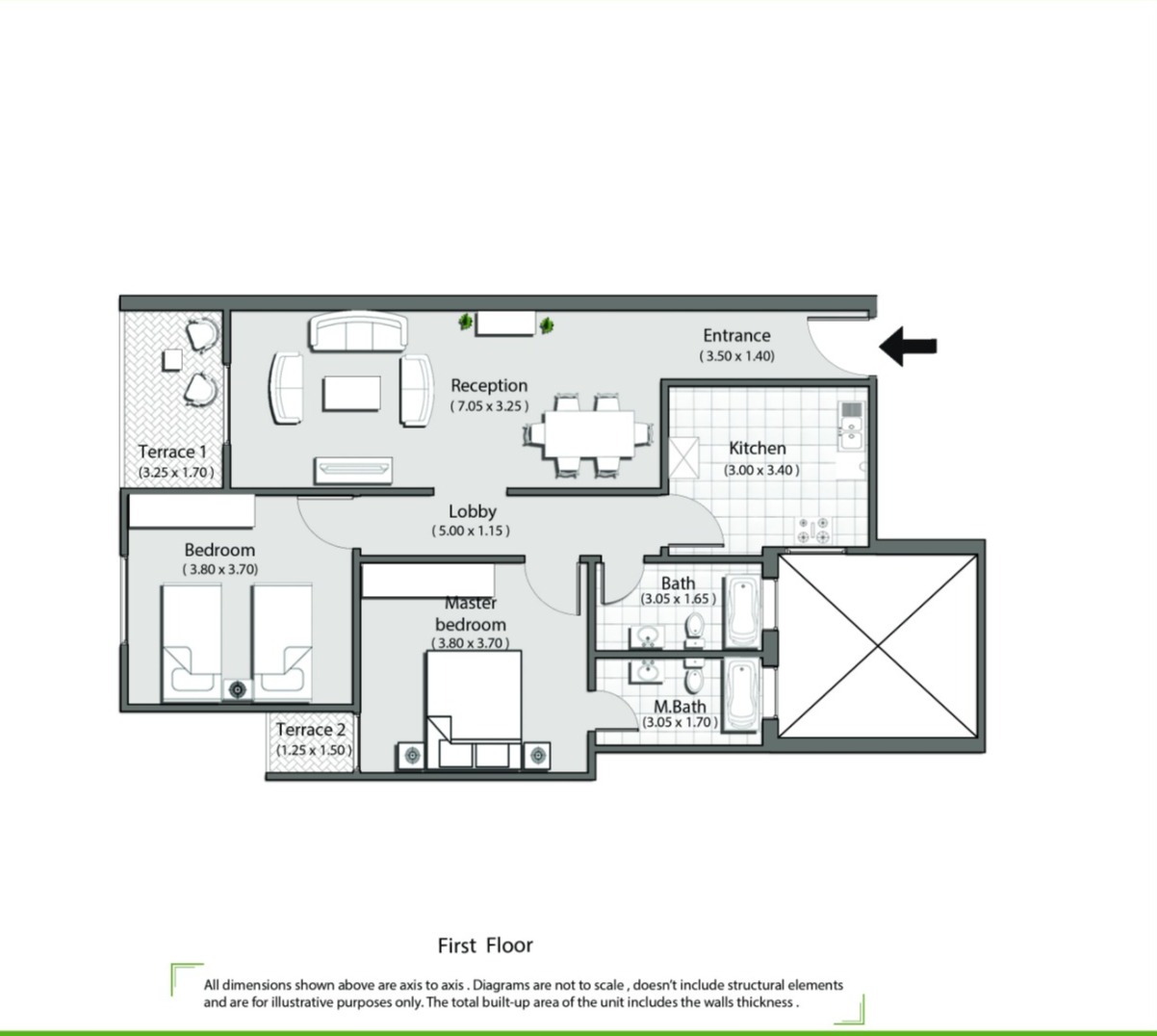 Floor plan for apartment at La Mirada - New Cairo