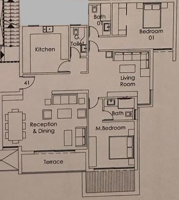 Floor plan for apartment at Palm Hills New Cairo