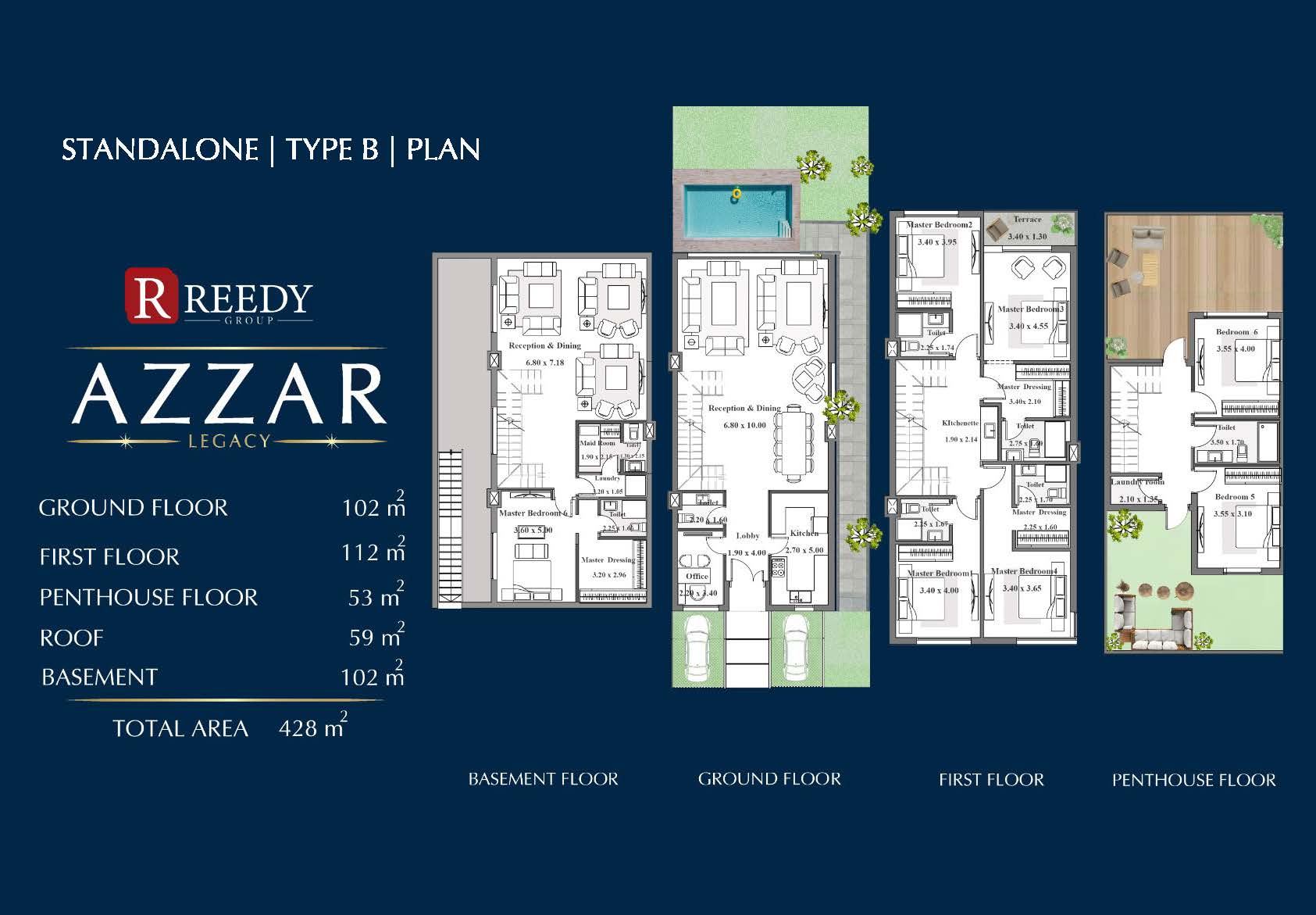 Floor plan for villa at Azzar Reedy