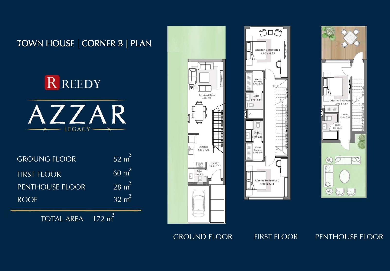 Floor plan for townhouse at Azzar Reedy