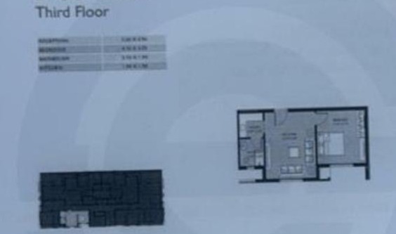 Floor plan for studio at Bleu Vert