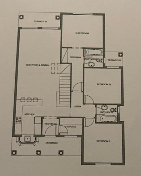 Floor plan for villa at Mountain View 3