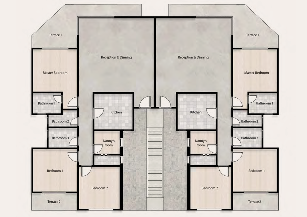 Floor plan for apartment at V levels