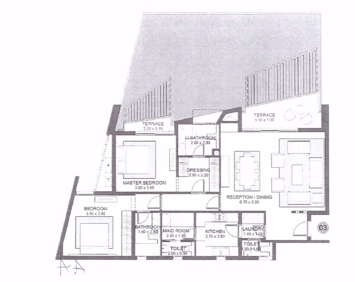 Floor plan for apartment at Six West