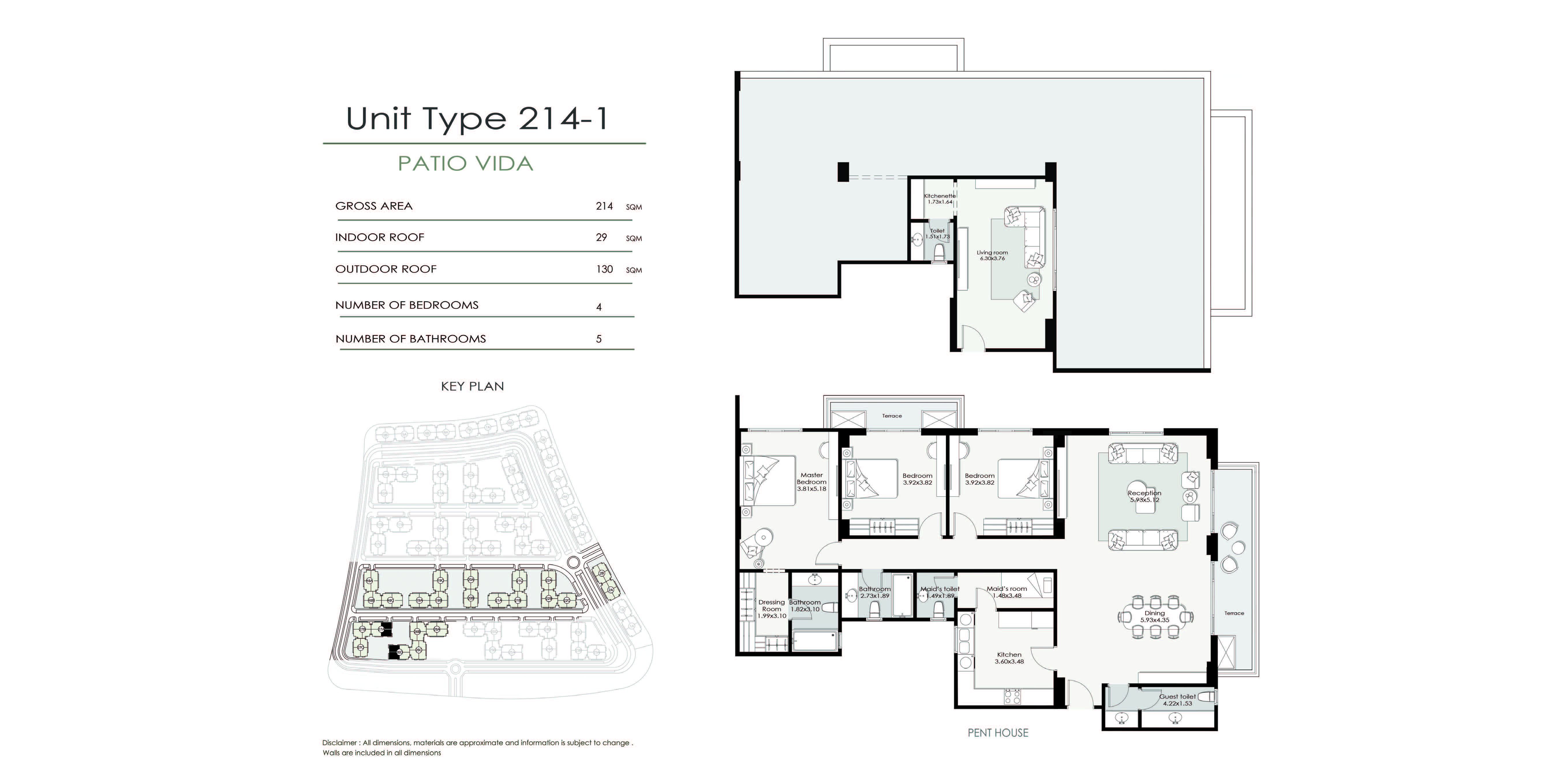 Floor plan for penthouse at Patio Vida