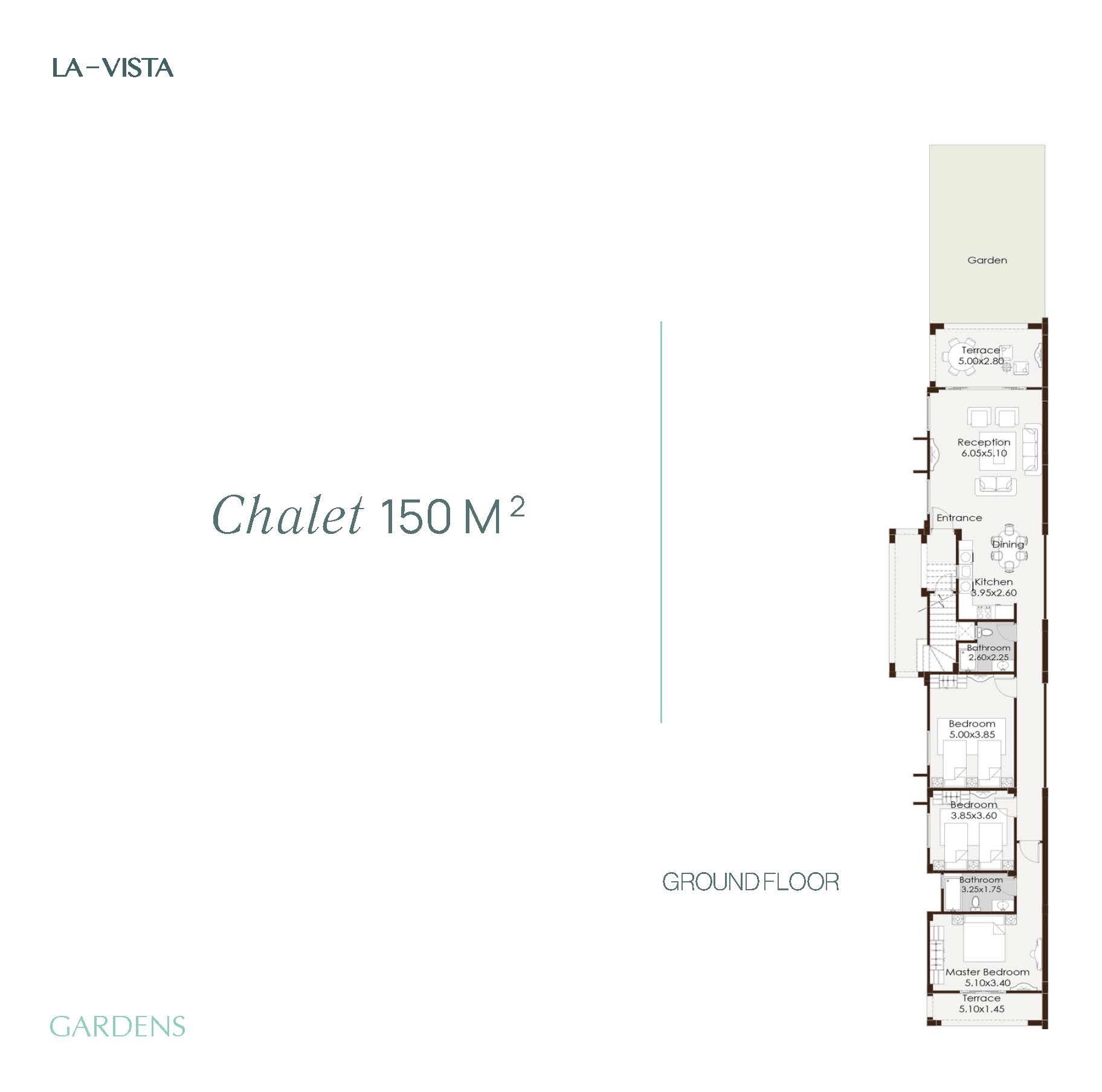 Floor plan for chalet at La Vista Gardens