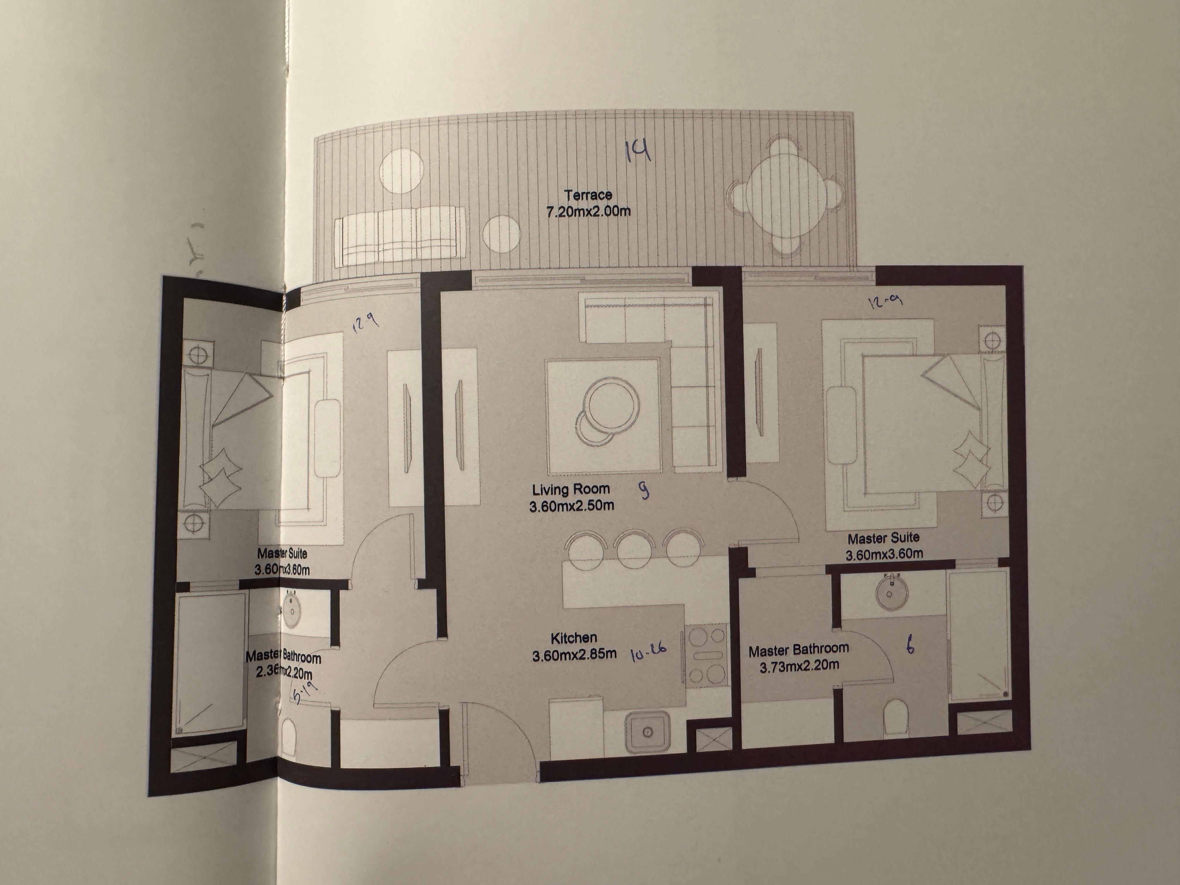 Floor plan for apartment at Zoya Ghazala Bay