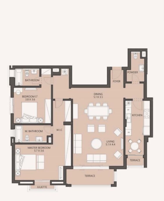 Floor plan for apartment at Mivida