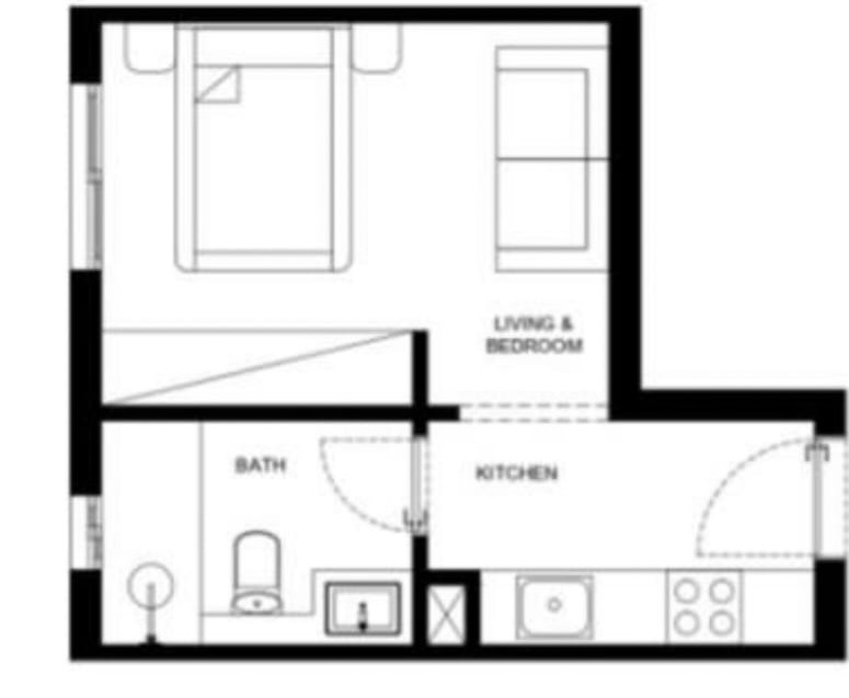 Floor plan for studio at Nurai