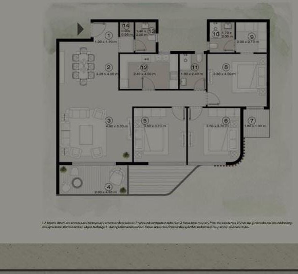 Floor plan for apartment at The Islands