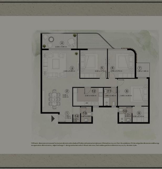 Floor plan for apartment at The Islands
