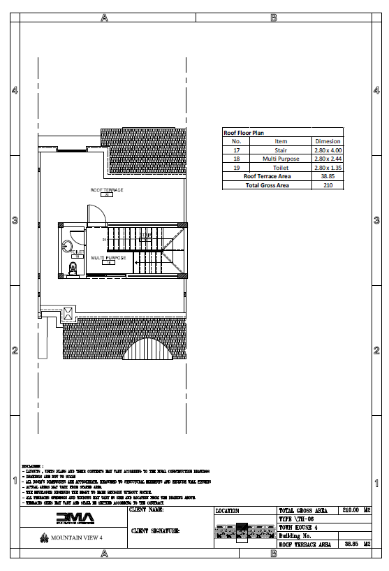 Floor plan for townhouse at Mountain View 4