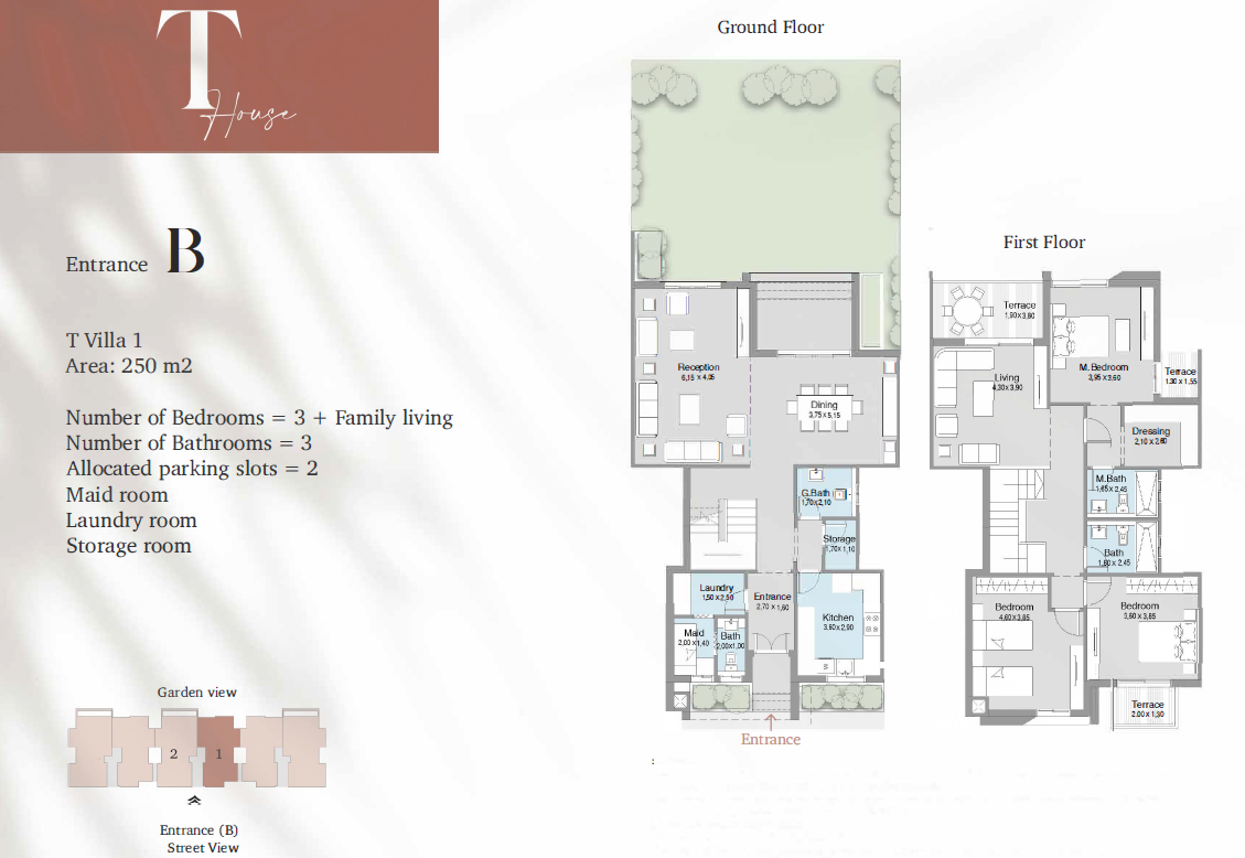 Floor plan for duplex at Terrace