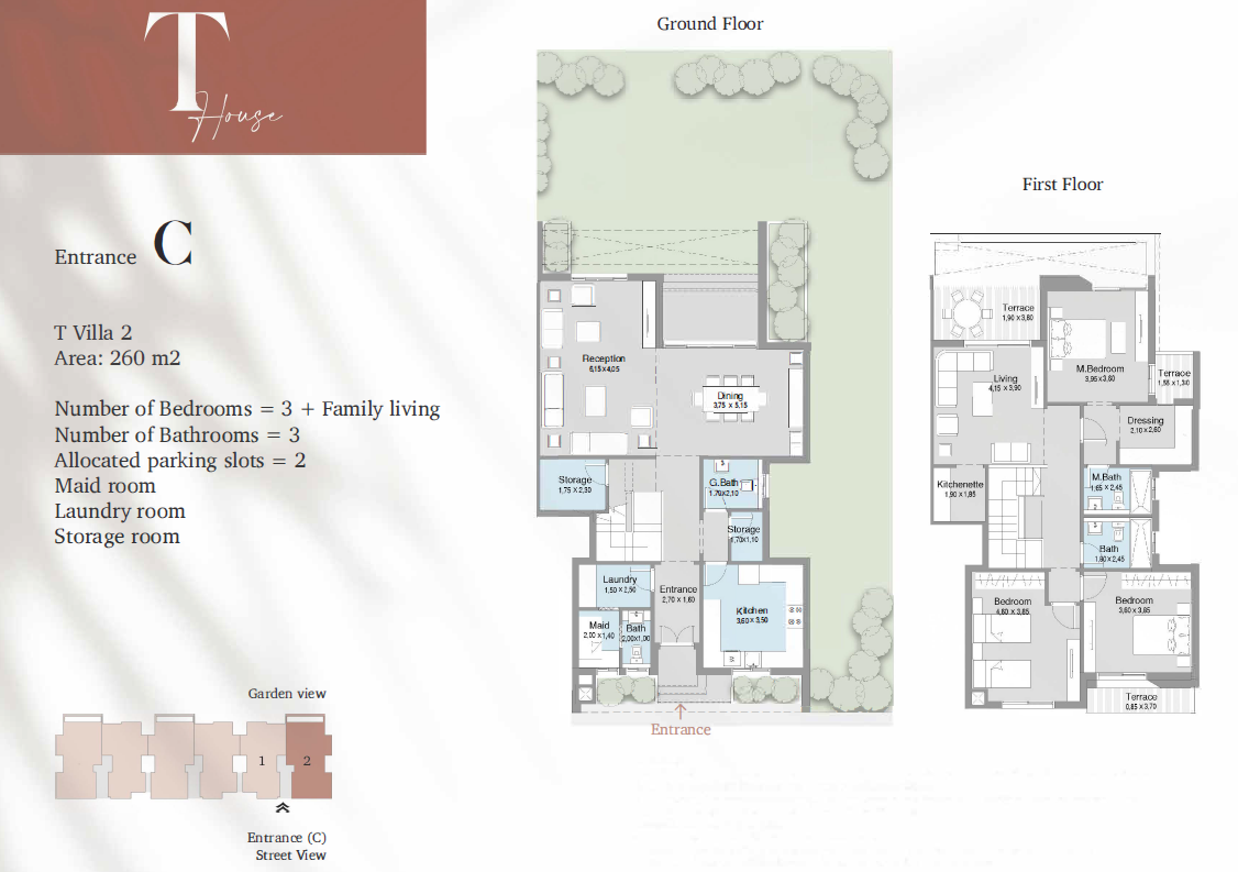 Floor plan for duplex at Terrace